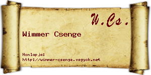 Wimmer Csenge névjegykártya